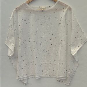 Eileen Fisher White with Black Speckle Print blouse size XS